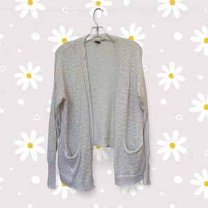 Roxy Ivory Knitted High Low Pocket Cardigan Sweater Small